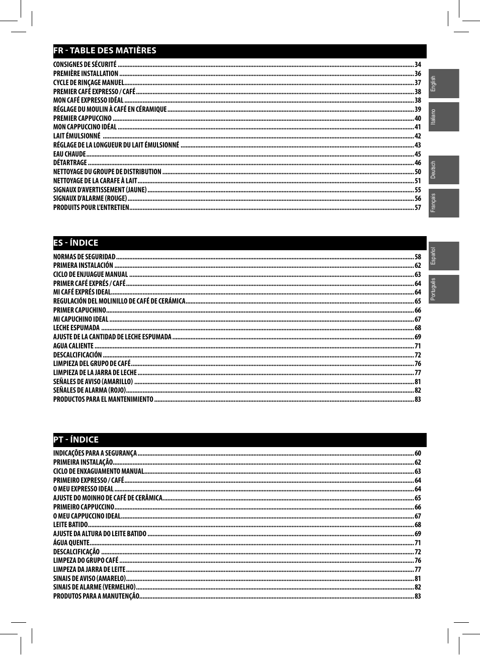 Philips Saeco Minuto Machine espresso Super Automatique User Manual | Page 5 / 84