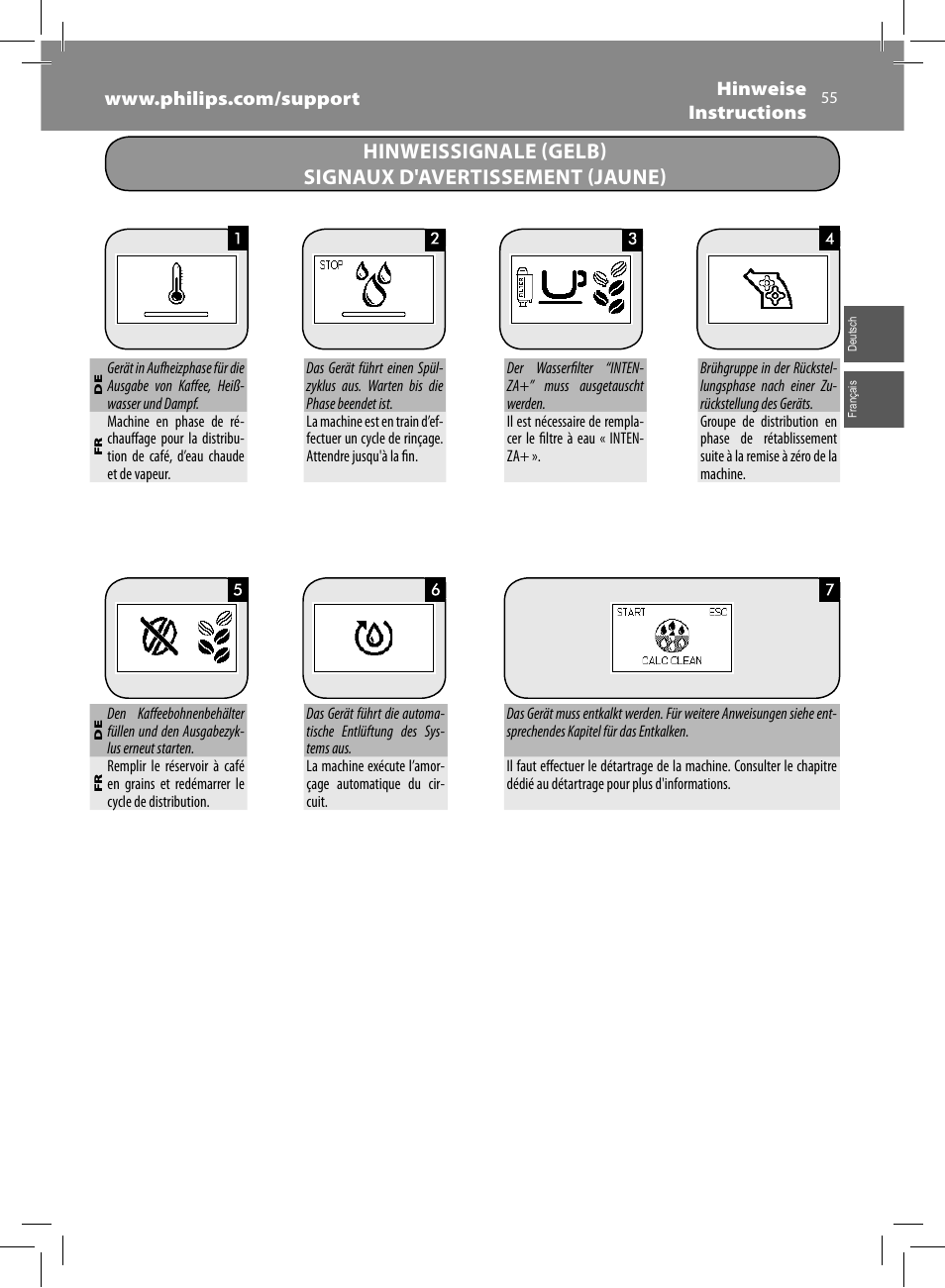 Philips Saeco Minuto Machine espresso Super Automatique User Manual | Page 55 / 84