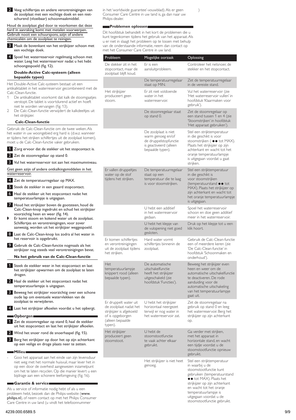 Philips 3300 series Fer vapeur User Manual | Page 9 / 9