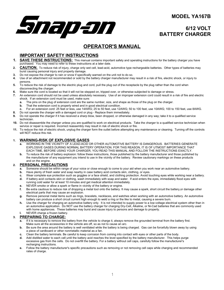 Associated Equipment YA167B User Manual | 4 pages