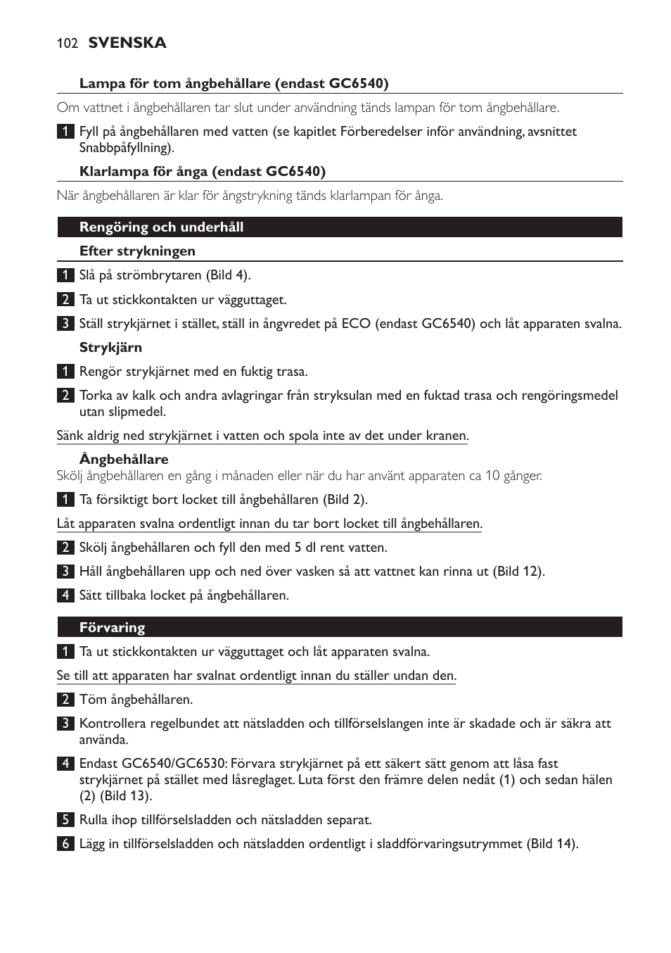 Philips Centrale vapeur haute pression User Manual | Page 102 / 116