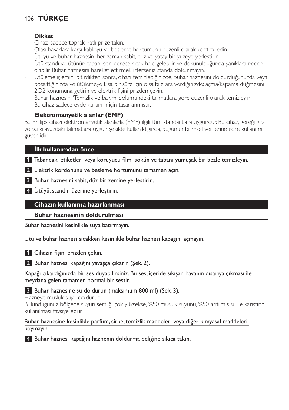 Philips Centrale vapeur haute pression User Manual | Page 106 / 116