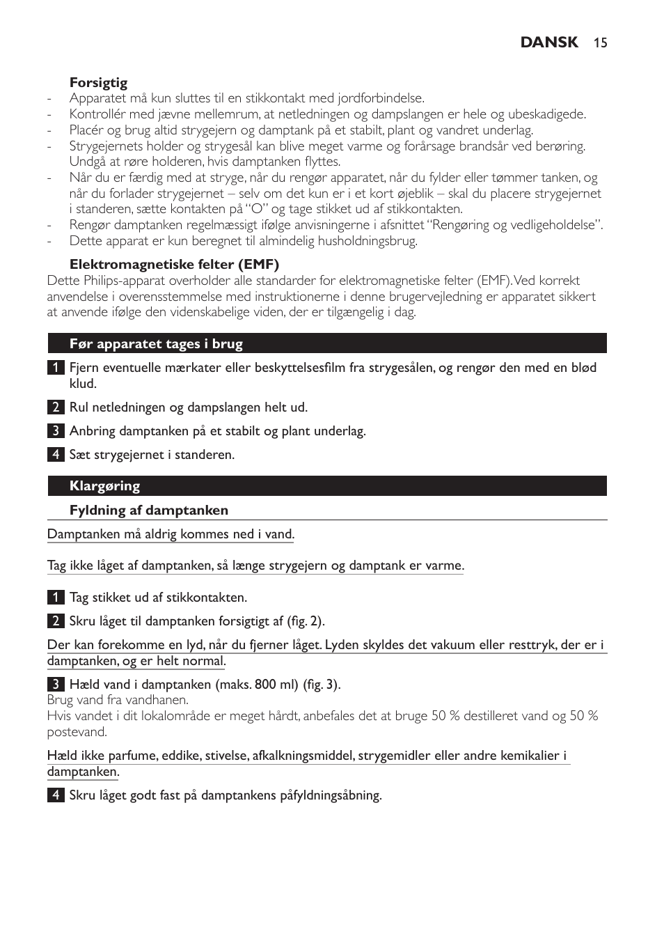 Philips Centrale vapeur haute pression User Manual | Page 15 / 116