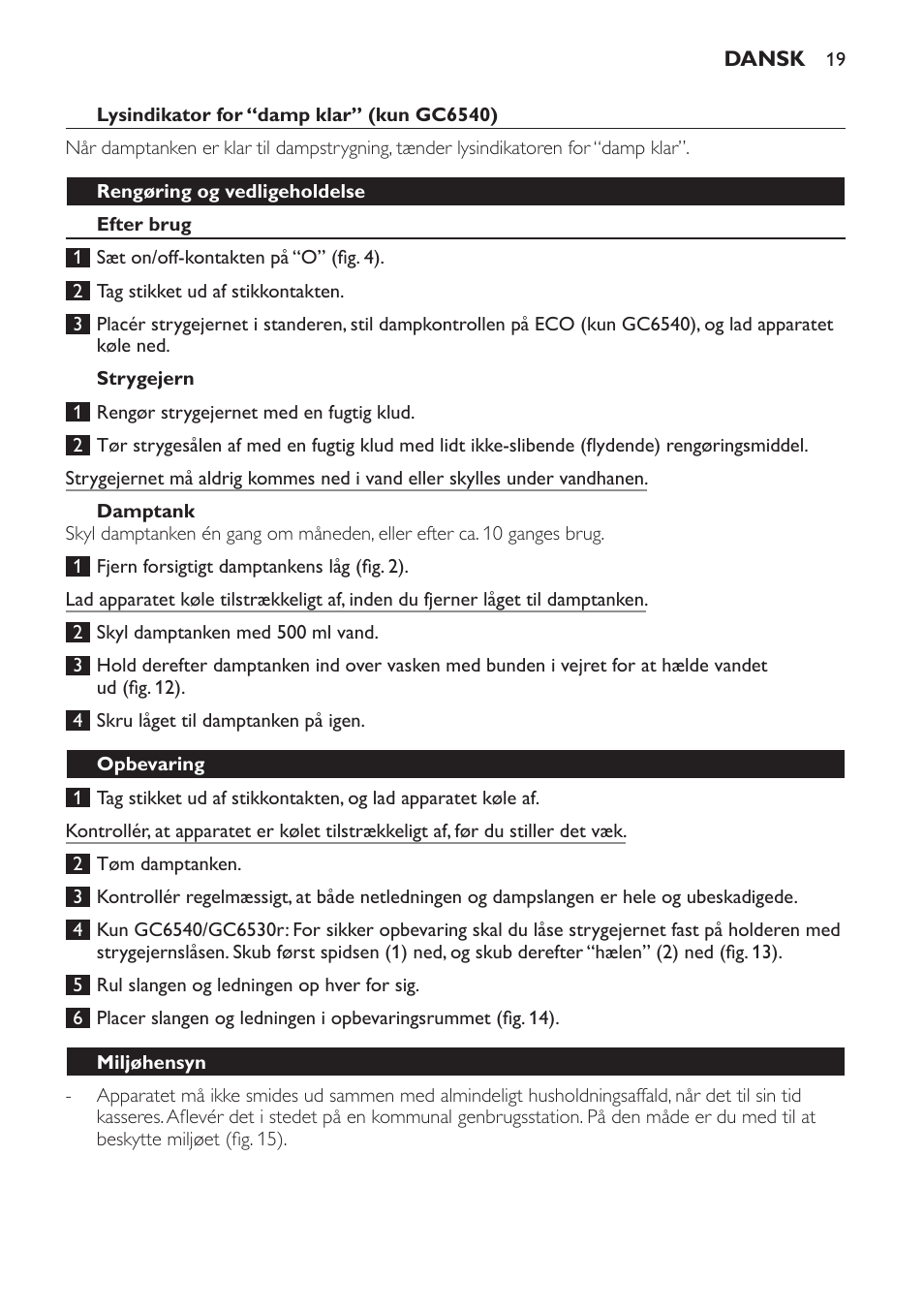 Philips Centrale vapeur haute pression User Manual | Page 19 / 116