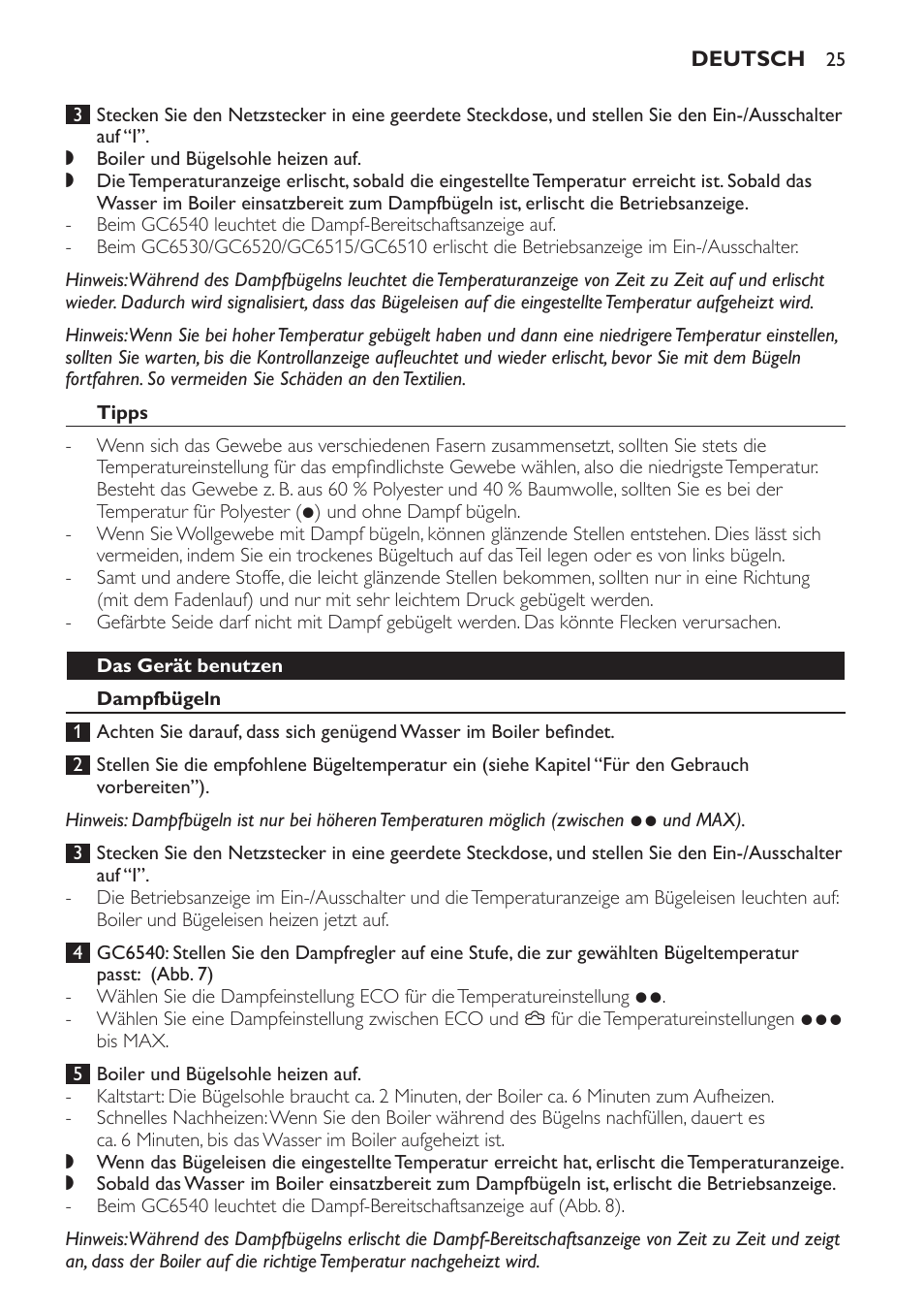 Philips Centrale vapeur haute pression User Manual | Page 25 / 116