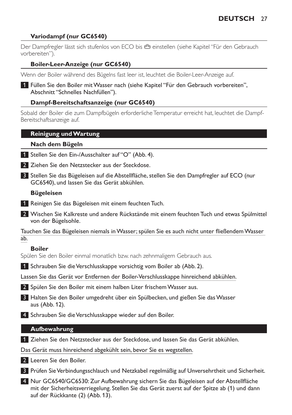 Philips Centrale vapeur haute pression User Manual | Page 27 / 116