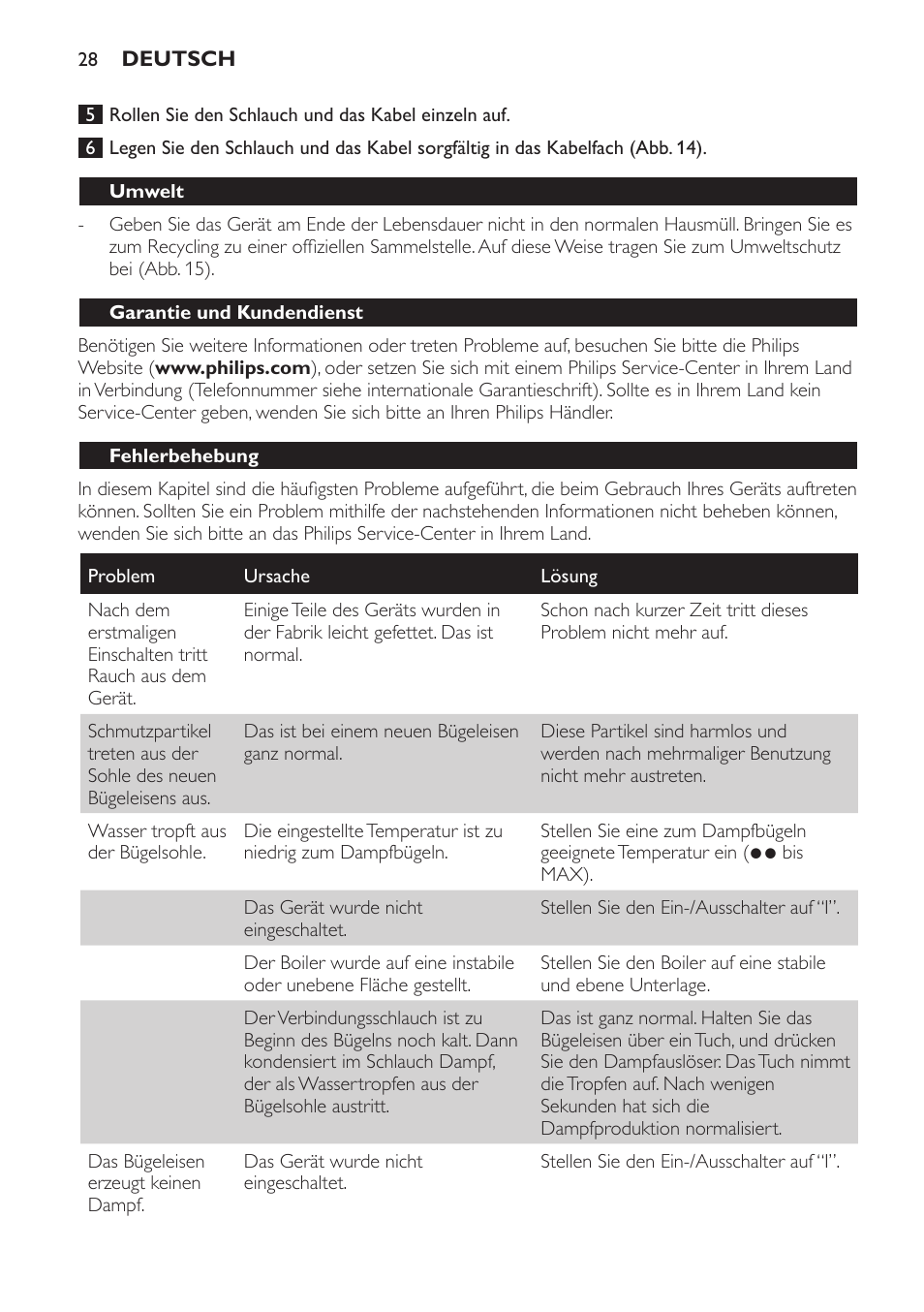 Philips Centrale vapeur haute pression User Manual | Page 28 / 116