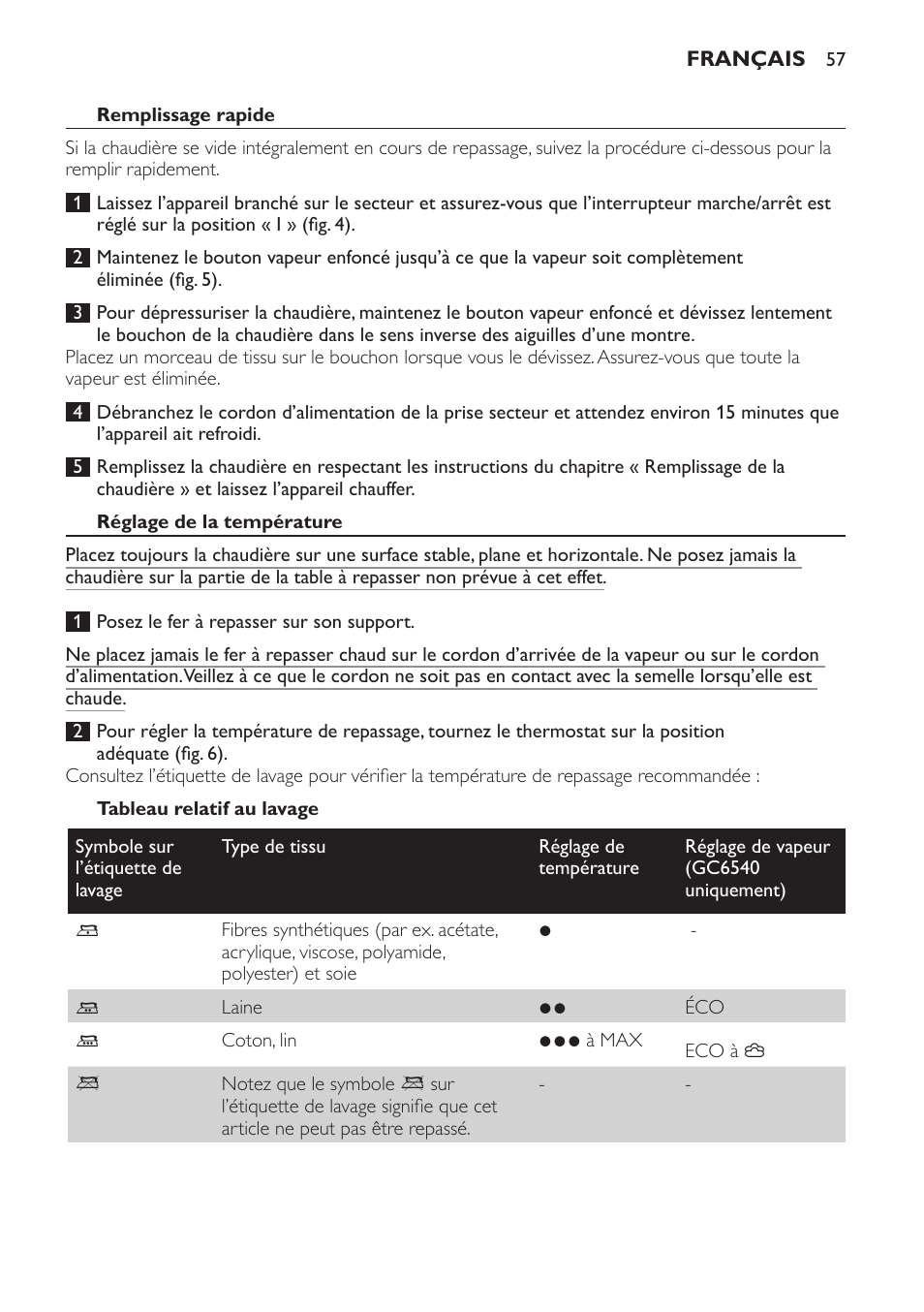 Philips Centrale vapeur haute pression User Manual | Page 57 / 116