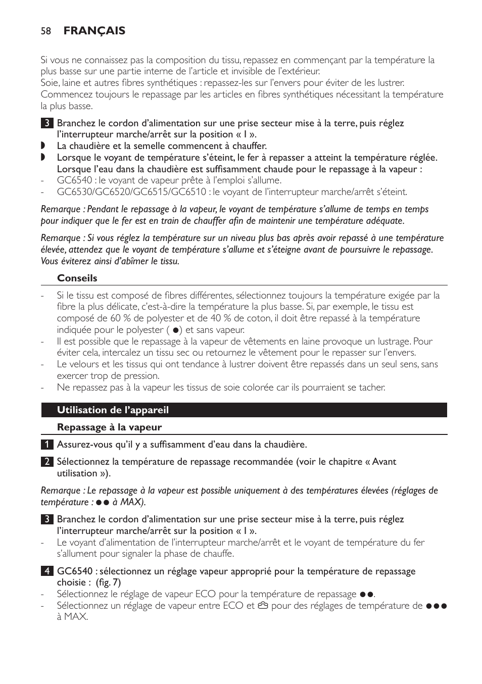 Philips Centrale vapeur haute pression User Manual | Page 58 / 116