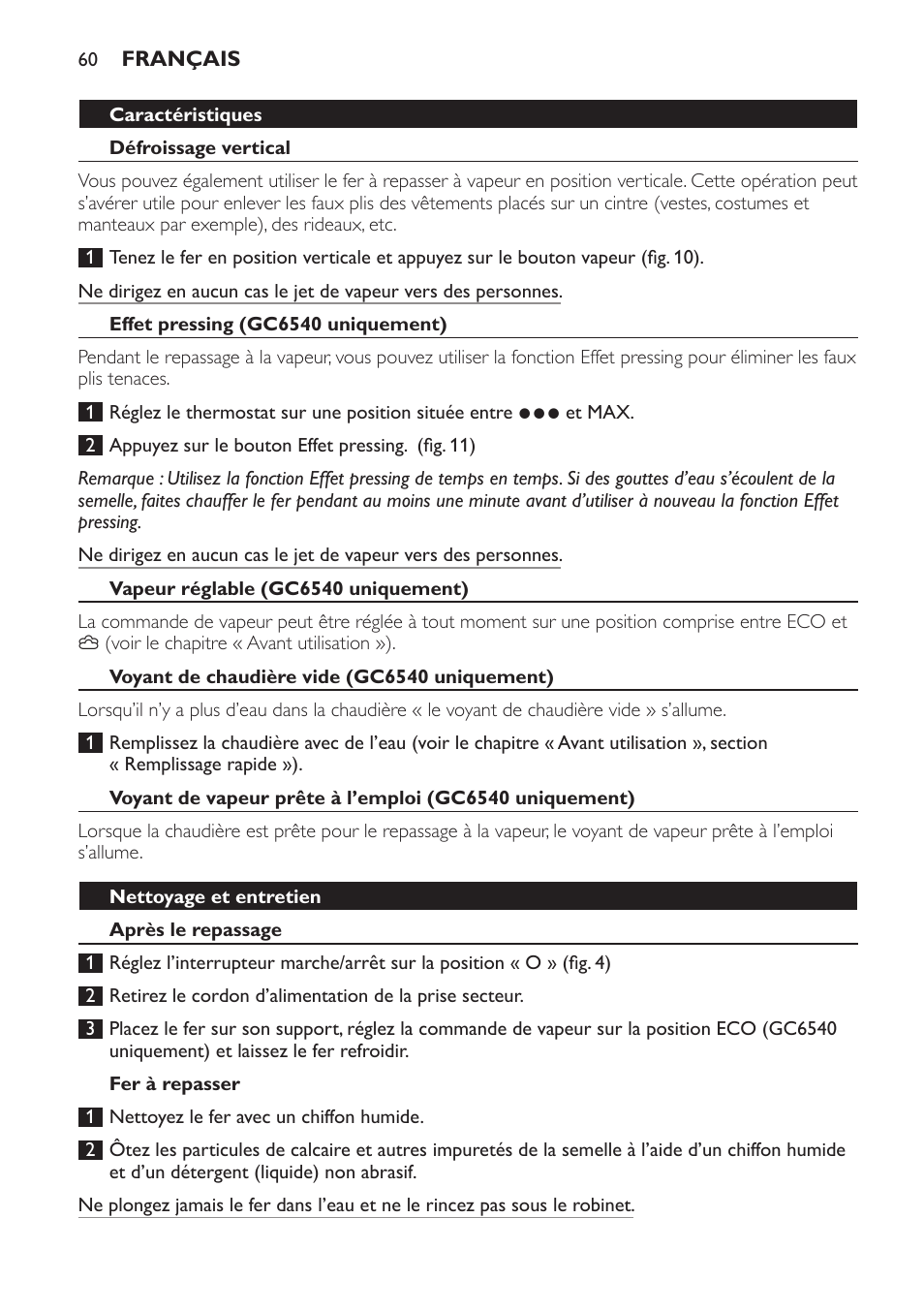 Philips Centrale vapeur haute pression User Manual | Page 60 / 116