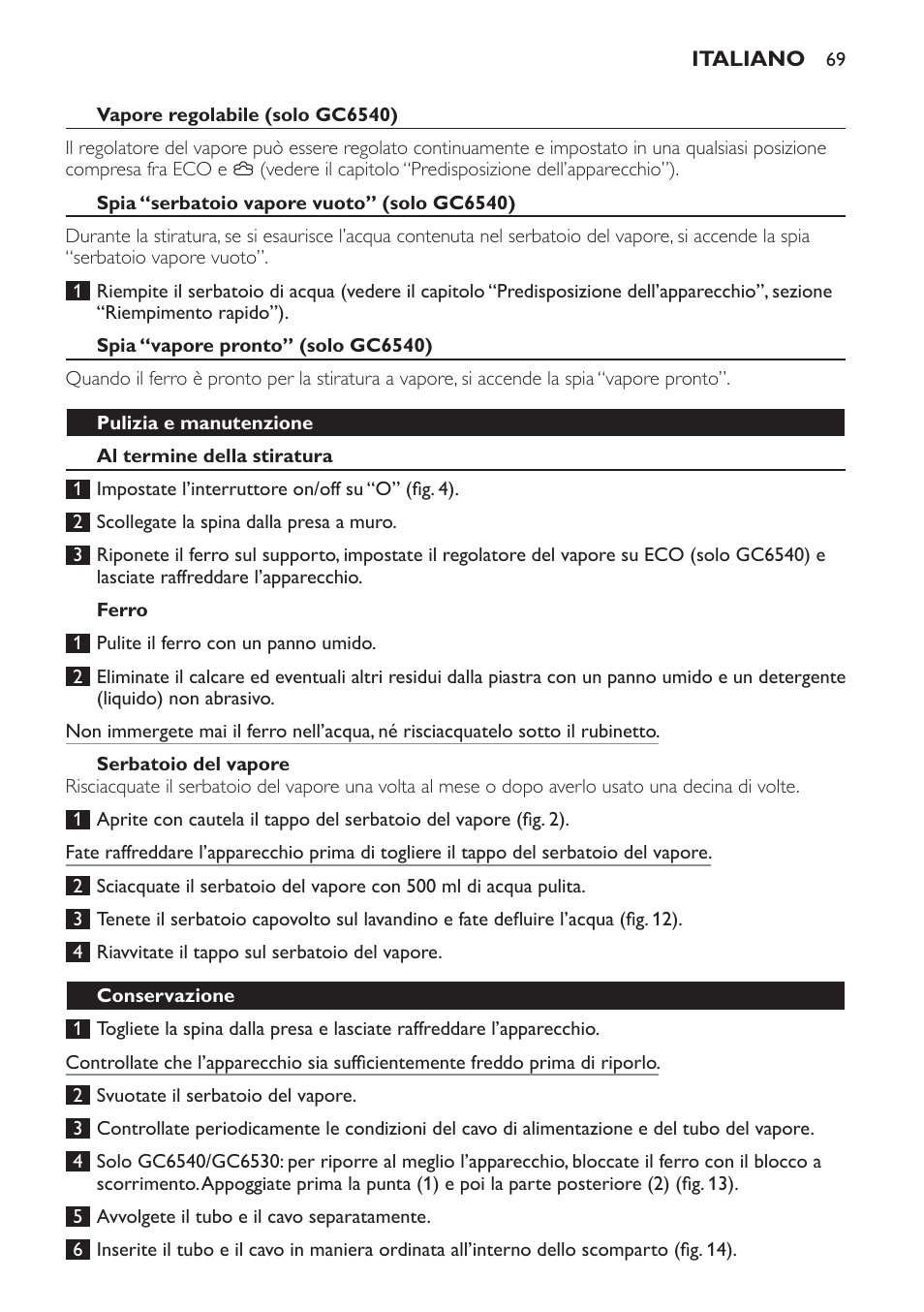 Philips Centrale vapeur haute pression User Manual | Page 69 / 116