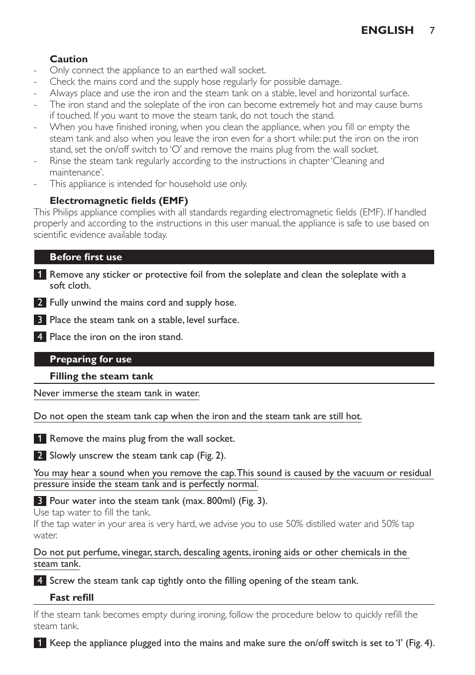 Philips Centrale vapeur haute pression User Manual | Page 7 / 116