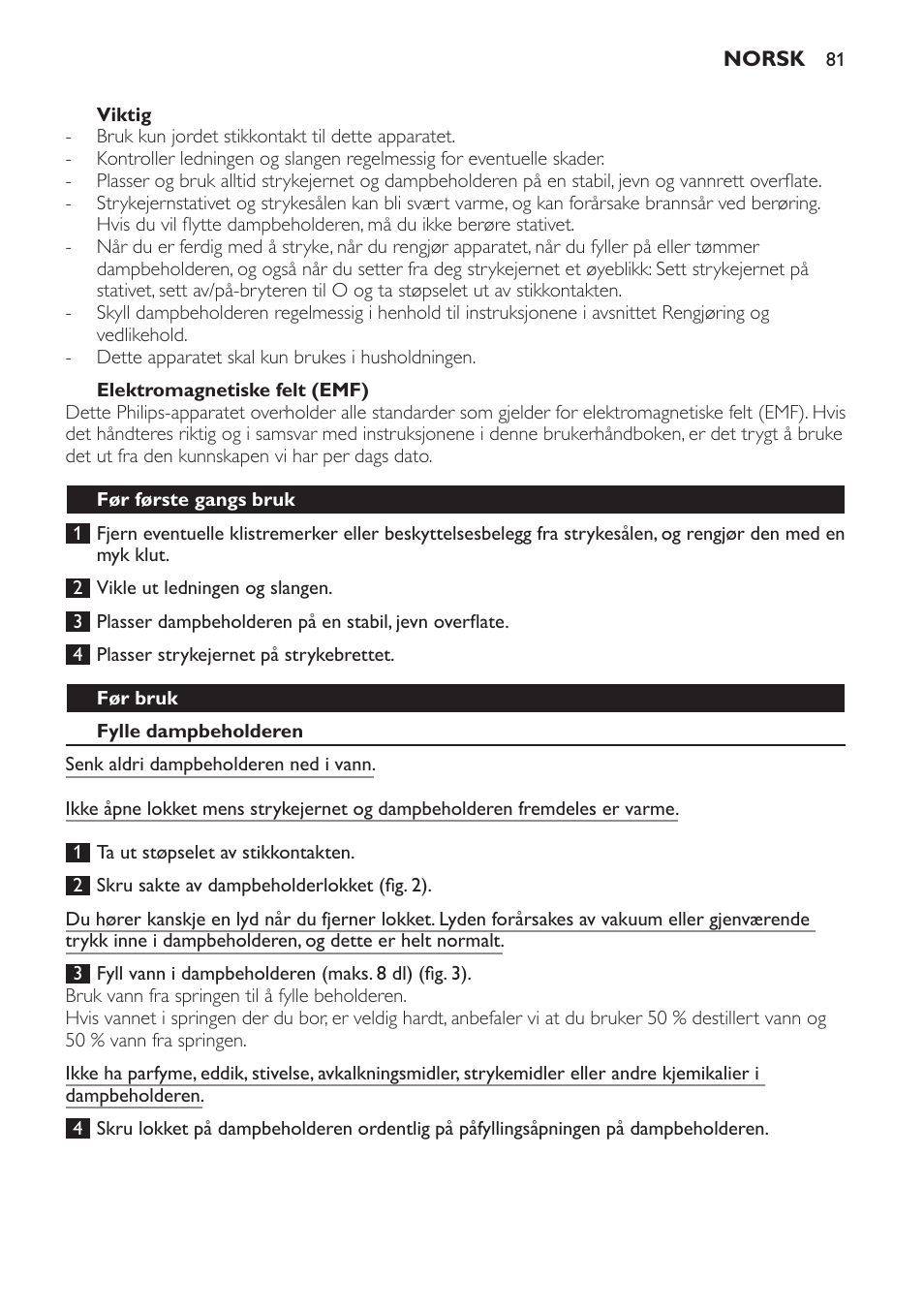 Philips Centrale vapeur haute pression User Manual | Page 81 / 116