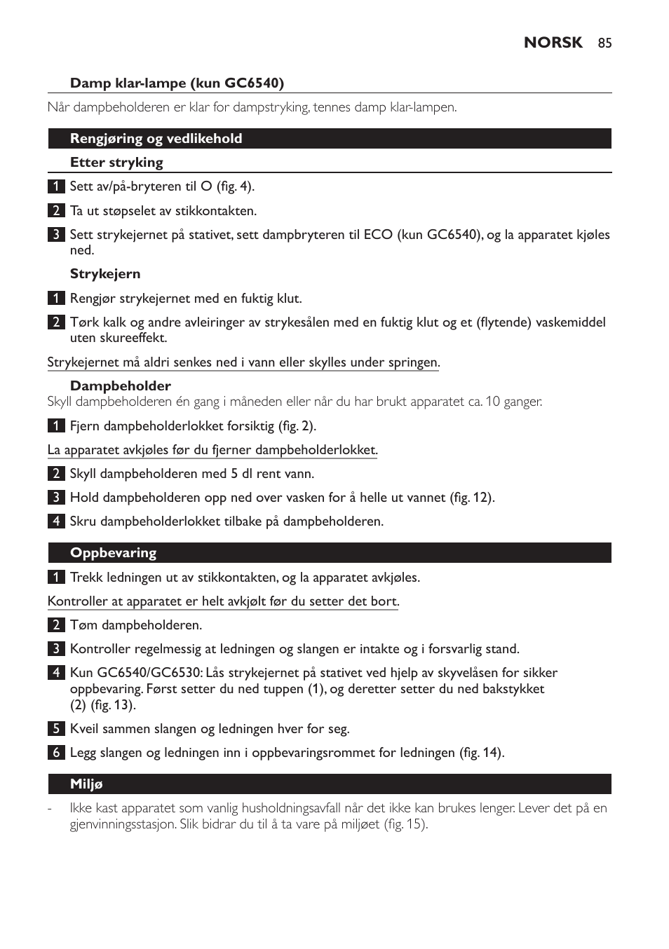 Philips Centrale vapeur haute pression User Manual | Page 85 / 116