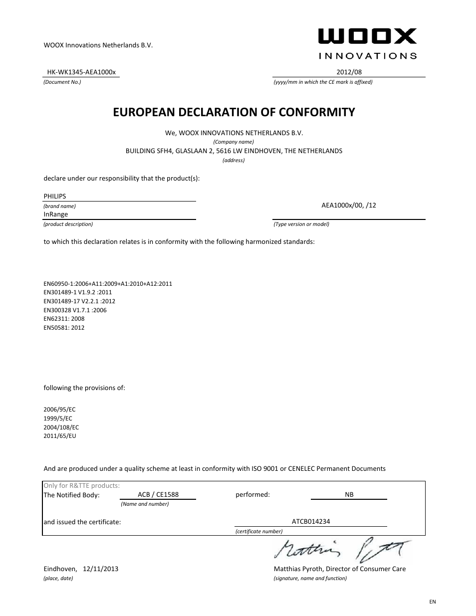 Philips Leash intelligent InRange av. Bluetooth User Manual | 21 pages