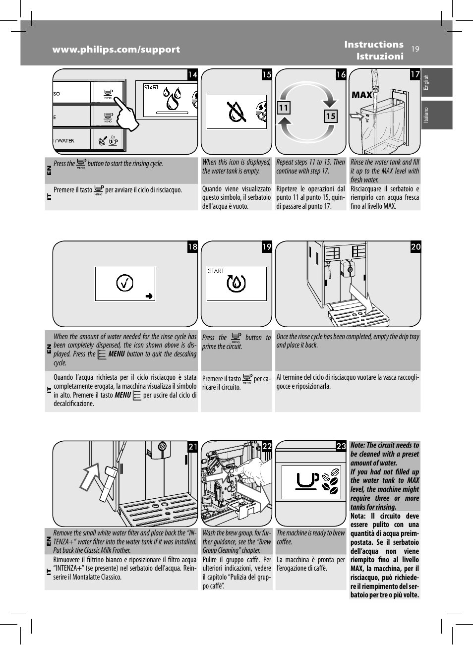 Philips Saeco Moltio Machine espresso Super Automatique User Manual | Page 19 / 60