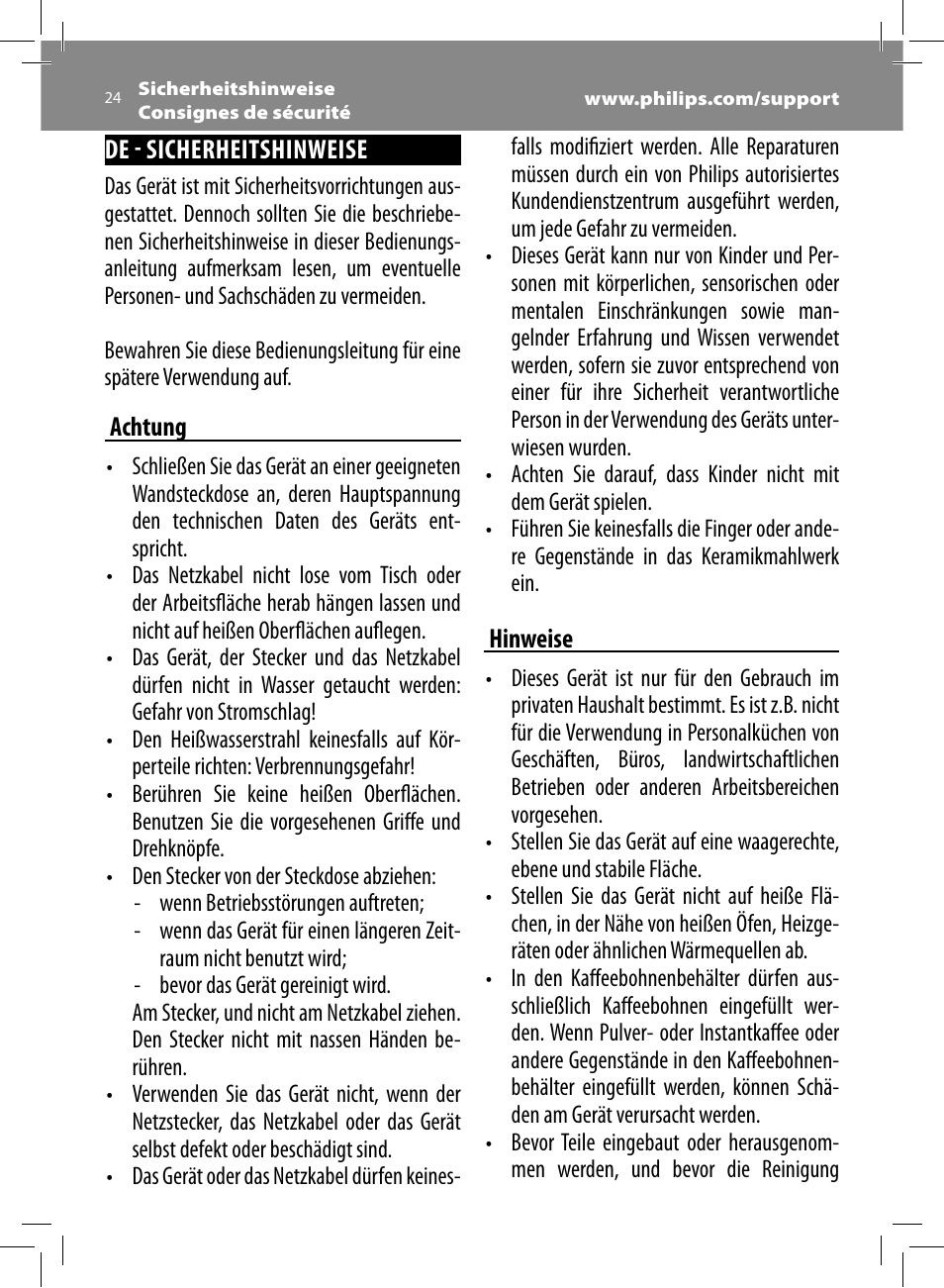 Philips Saeco Moltio Machine espresso Super Automatique User Manual | Page 24 / 60