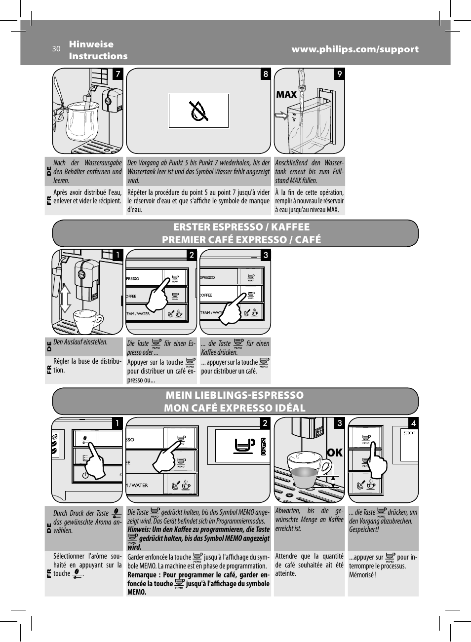 Mein lieblings-espresso mon café expresso idéal | Philips Saeco Moltio Machine espresso Super Automatique User Manual | Page 30 / 60