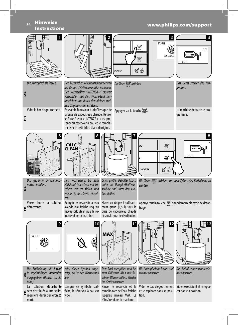 Philips Saeco Moltio Machine espresso Super Automatique User Manual | Page 36 / 60