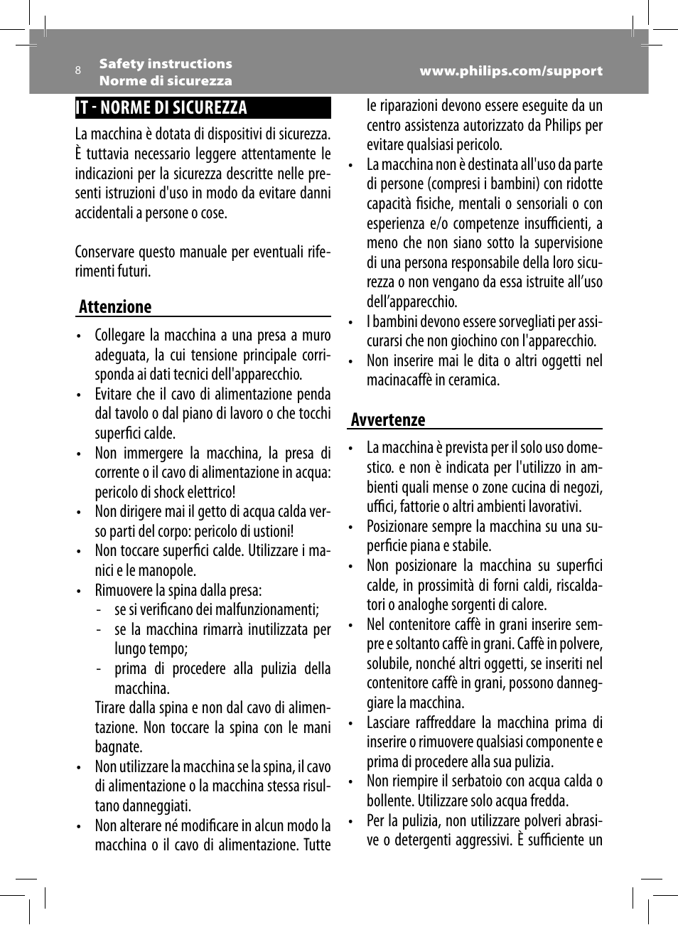 Philips Saeco Moltio Machine espresso Super Automatique User Manual | Page 8 / 60
