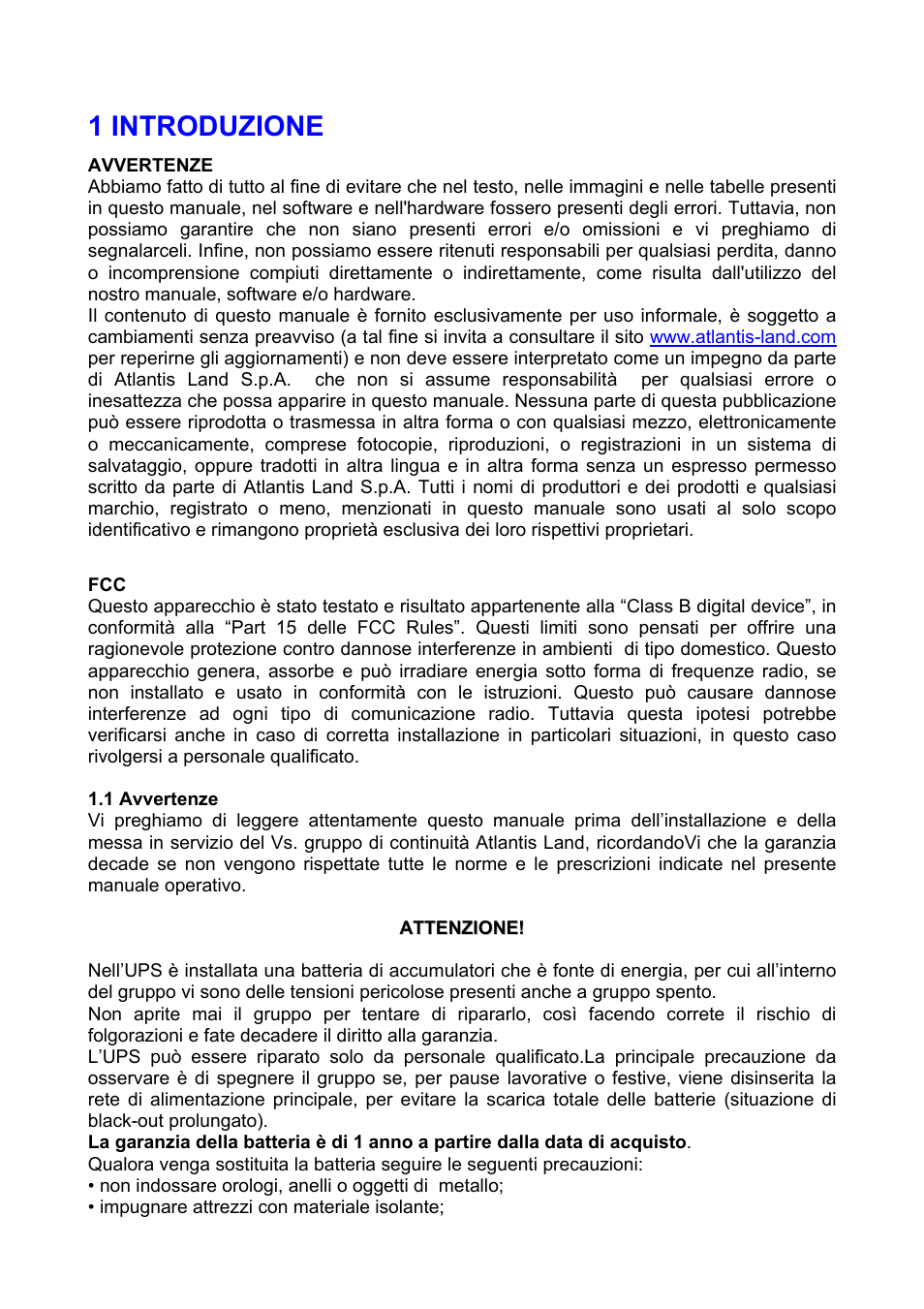 1 introduzione | Atlantis A03-P625 User Manual | Page 2 / 17