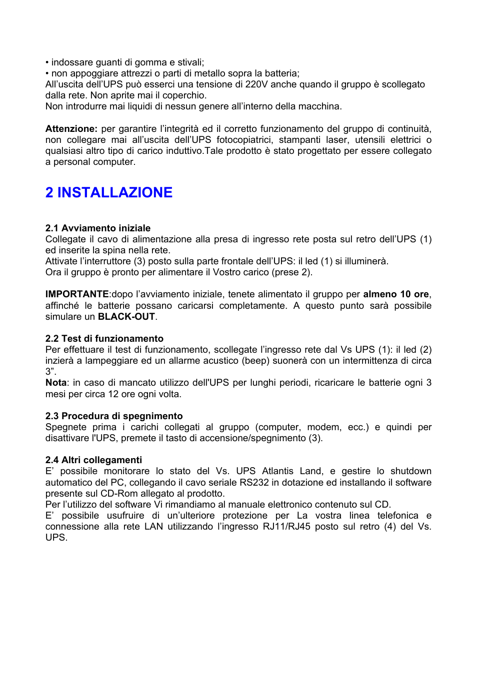 2 installazione | Atlantis A03-P625 User Manual | Page 3 / 17