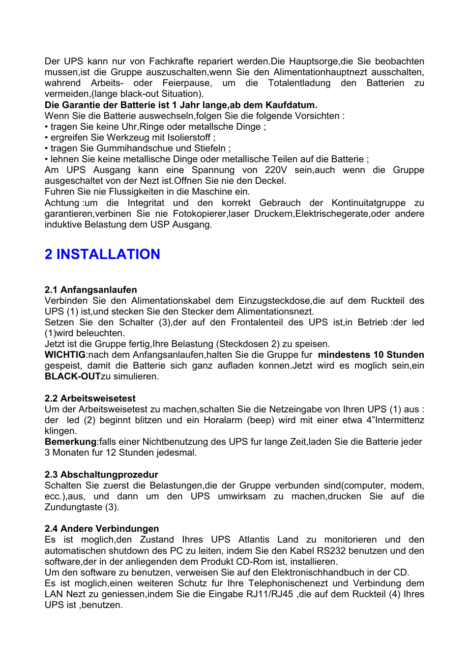 2 installation | Atlantis A03-P625 User Manual | Page 7 / 17