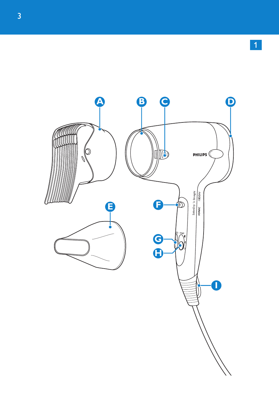 Philips SalonDry 'n Straight Sèche-cheveux User Manual | Page 3 / 104