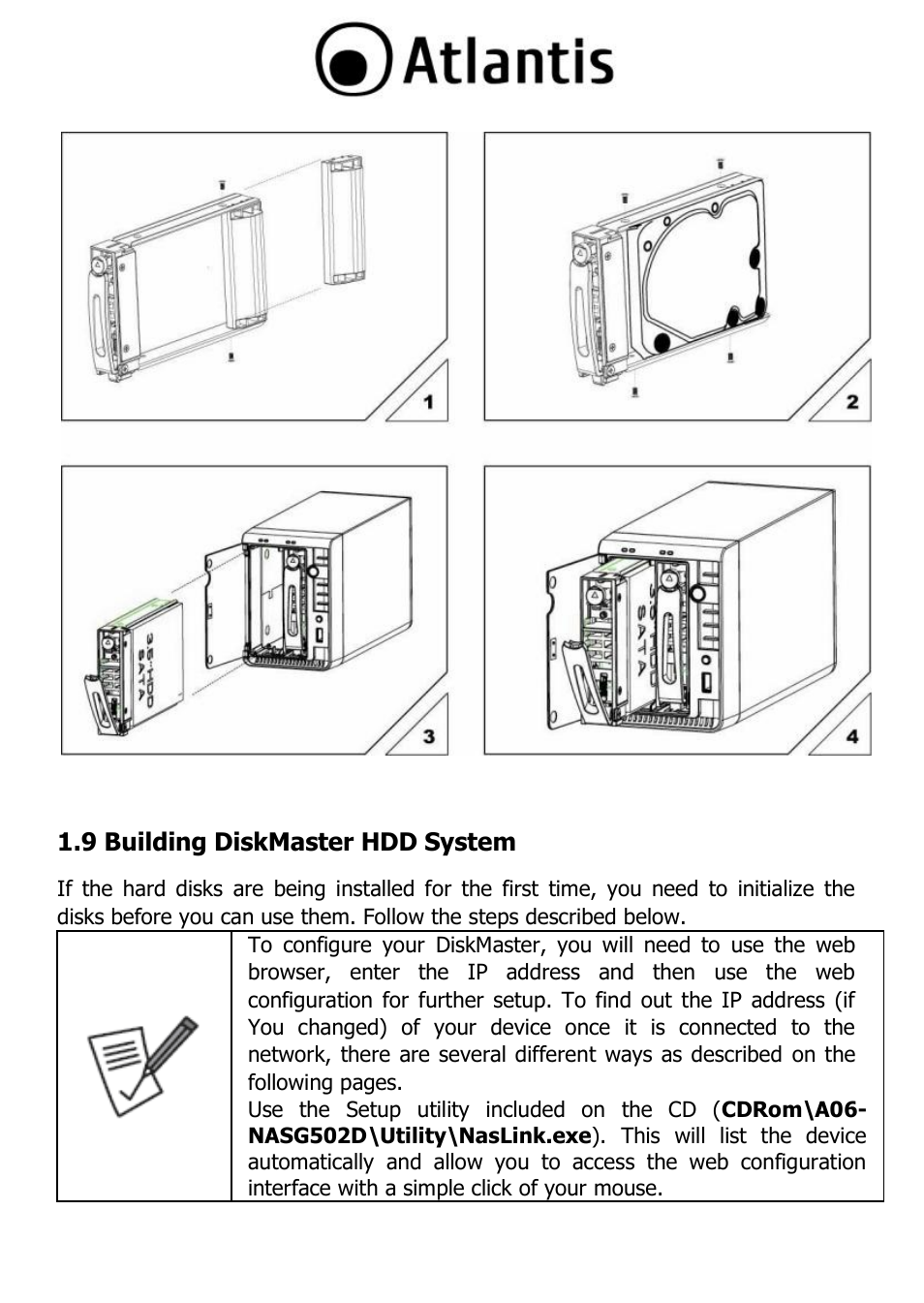 9 building diskmaster hdd system | Atlantis DISKMASTER NAS65020 User Manual | Page 16 / 111
