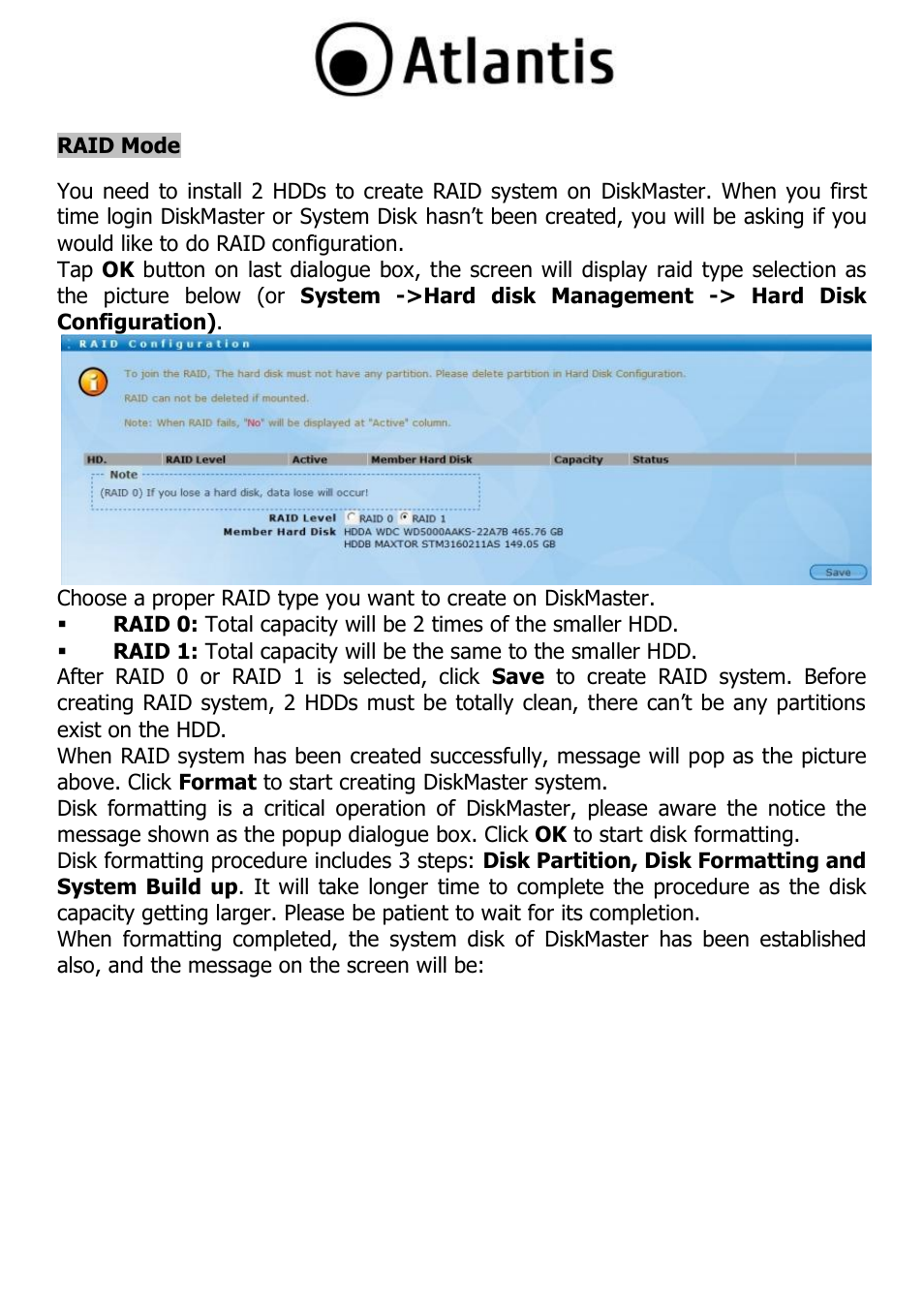 Raid mode, Raid mode 21 | Atlantis DISKMASTER NAS65020 User Manual | Page 21 / 111