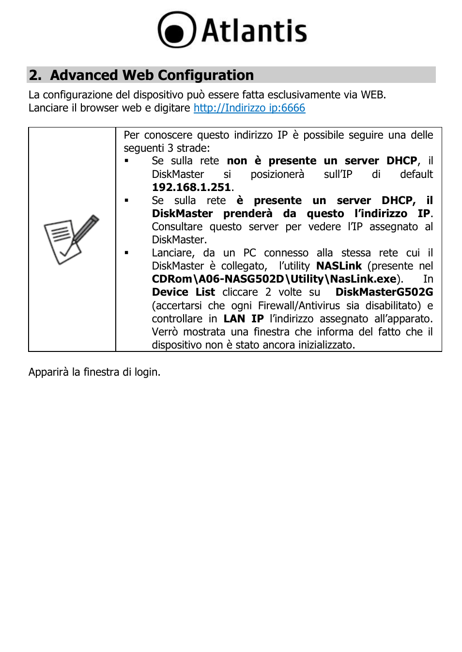 Advanced web configuration | Atlantis DISKMASTER NAS65020 User Manual | Page 26 / 111