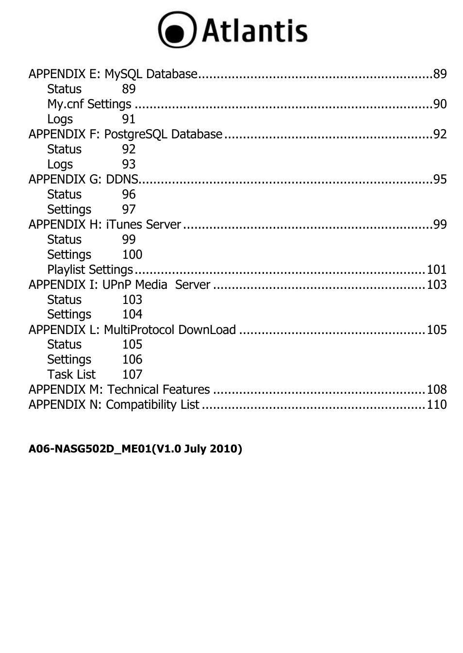 Atlantis DISKMASTER NAS65020 User Manual | Page 5 / 111