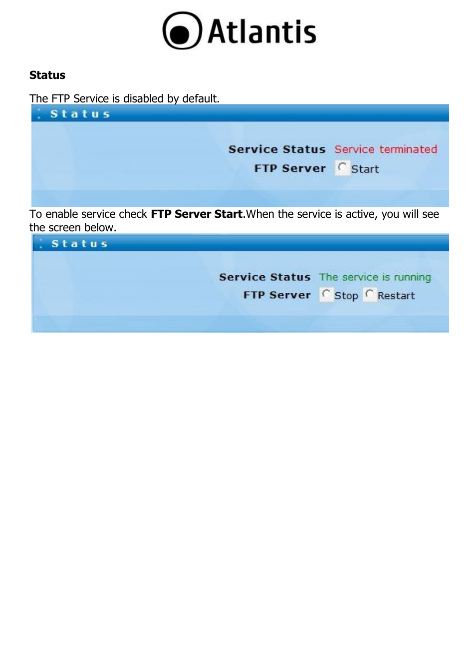 Status | Atlantis DISKMASTER NAS65020 User Manual | Page 63 / 111