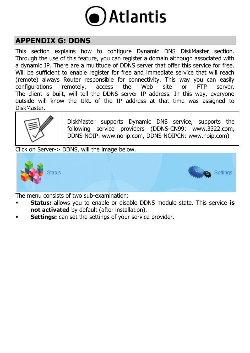 Appendix g: ddns | Atlantis DISKMASTER NAS65020 User Manual | Page 95 / 111