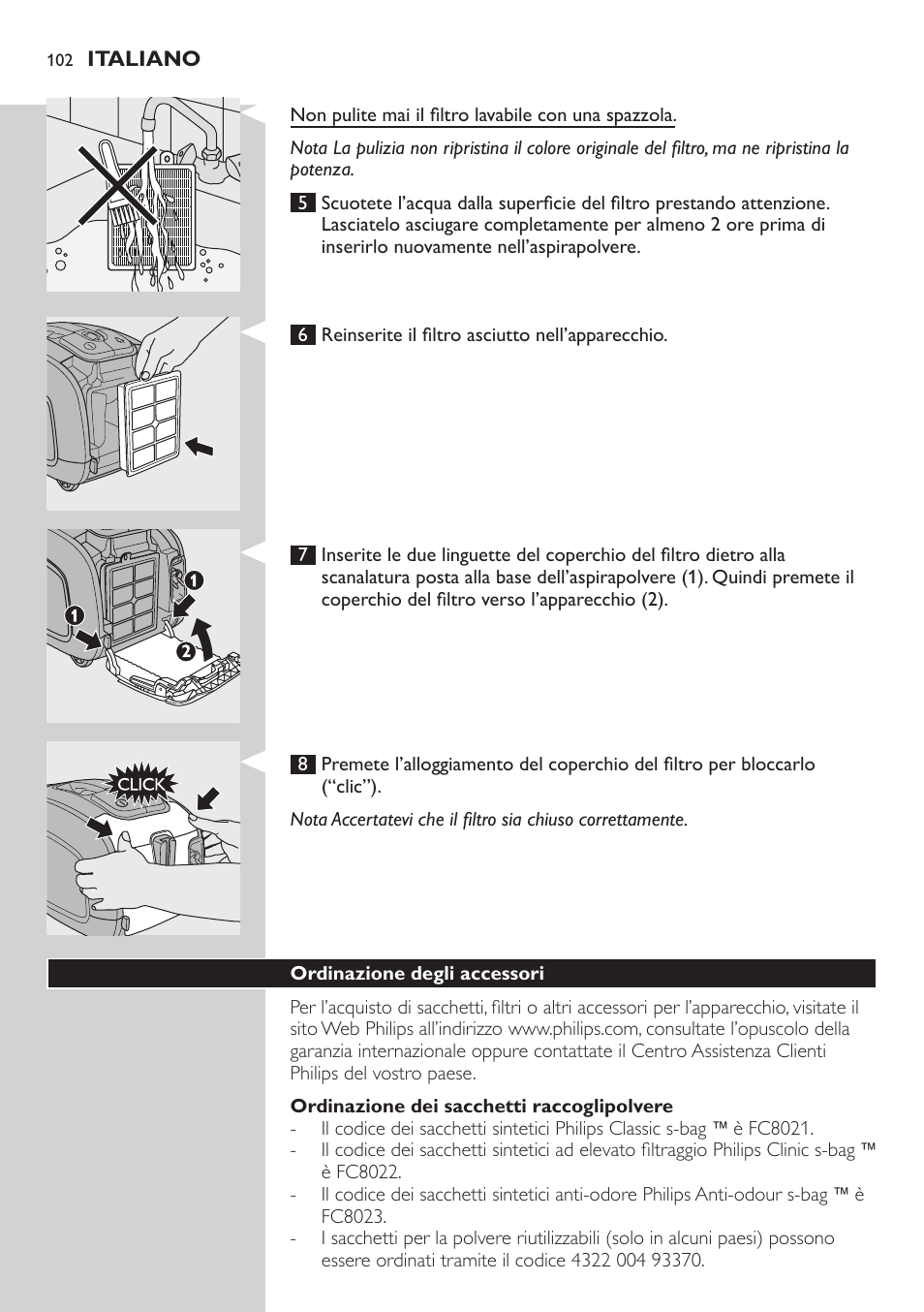 Philips SilentStar Aspirateur avec sac User Manual | Page 102 / 166