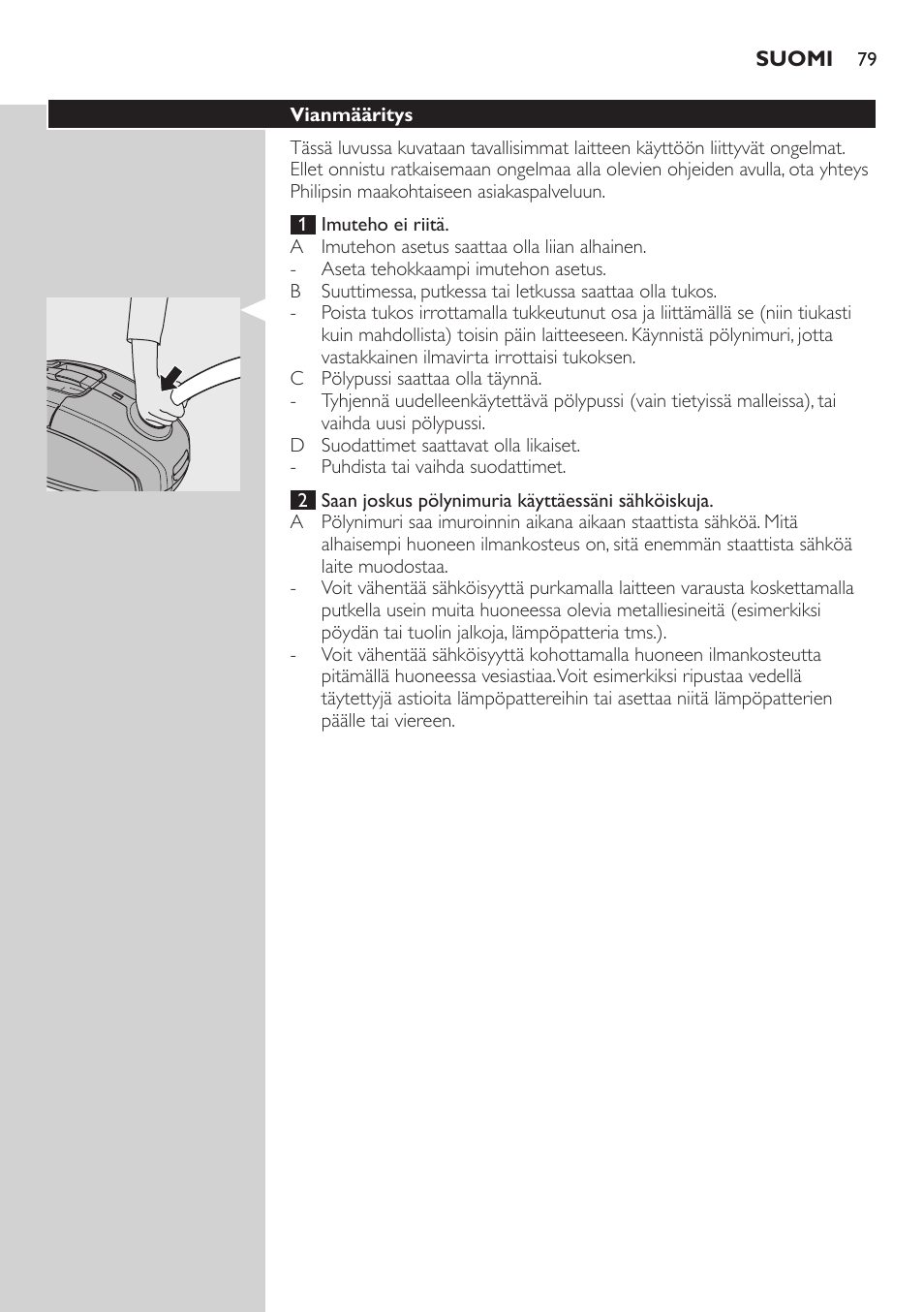 Philips SilentStar Aspirateur avec sac User Manual | Page 79 / 166