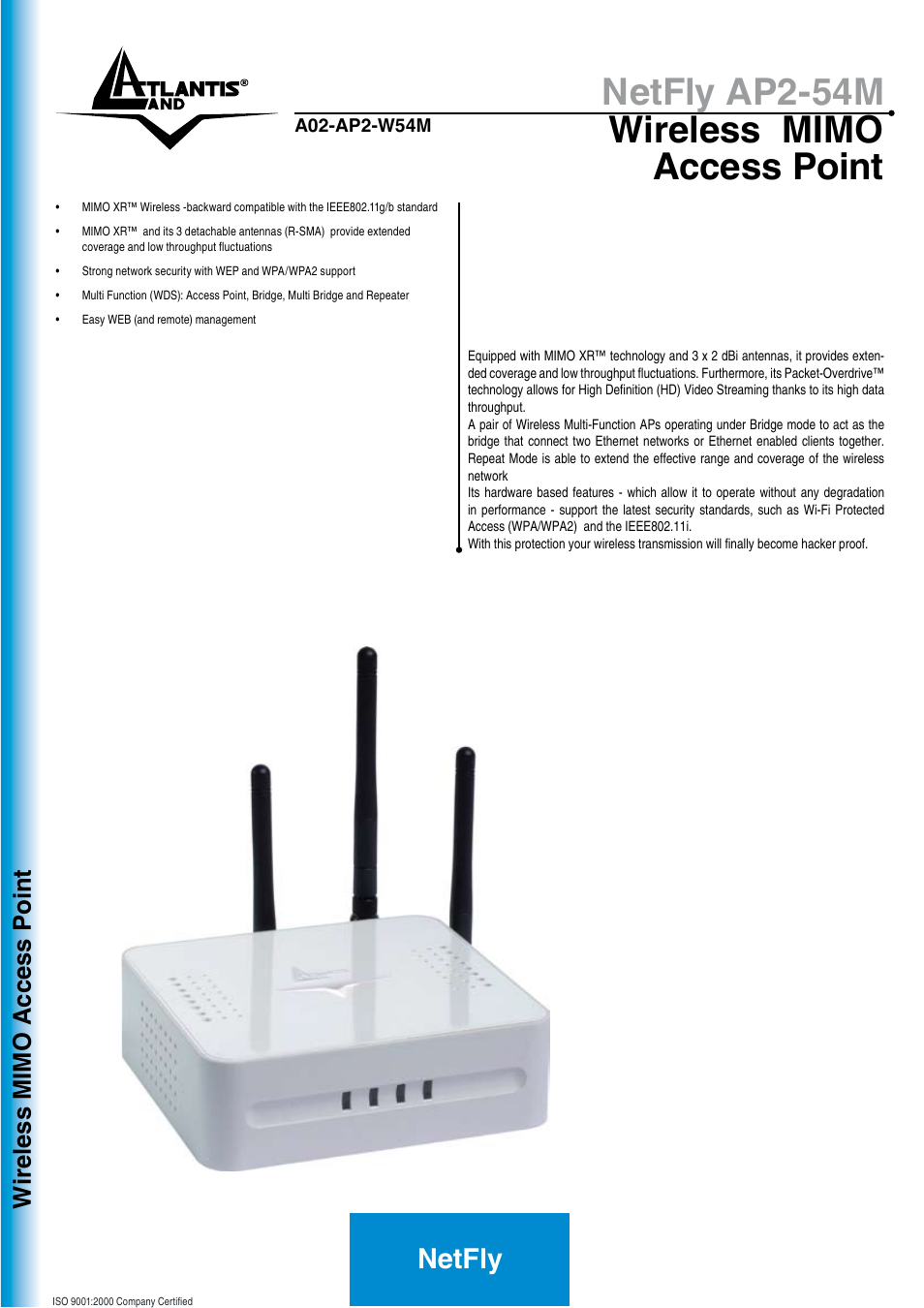 Atlantis NETFLY AP2-54M User Manual | 2 pages