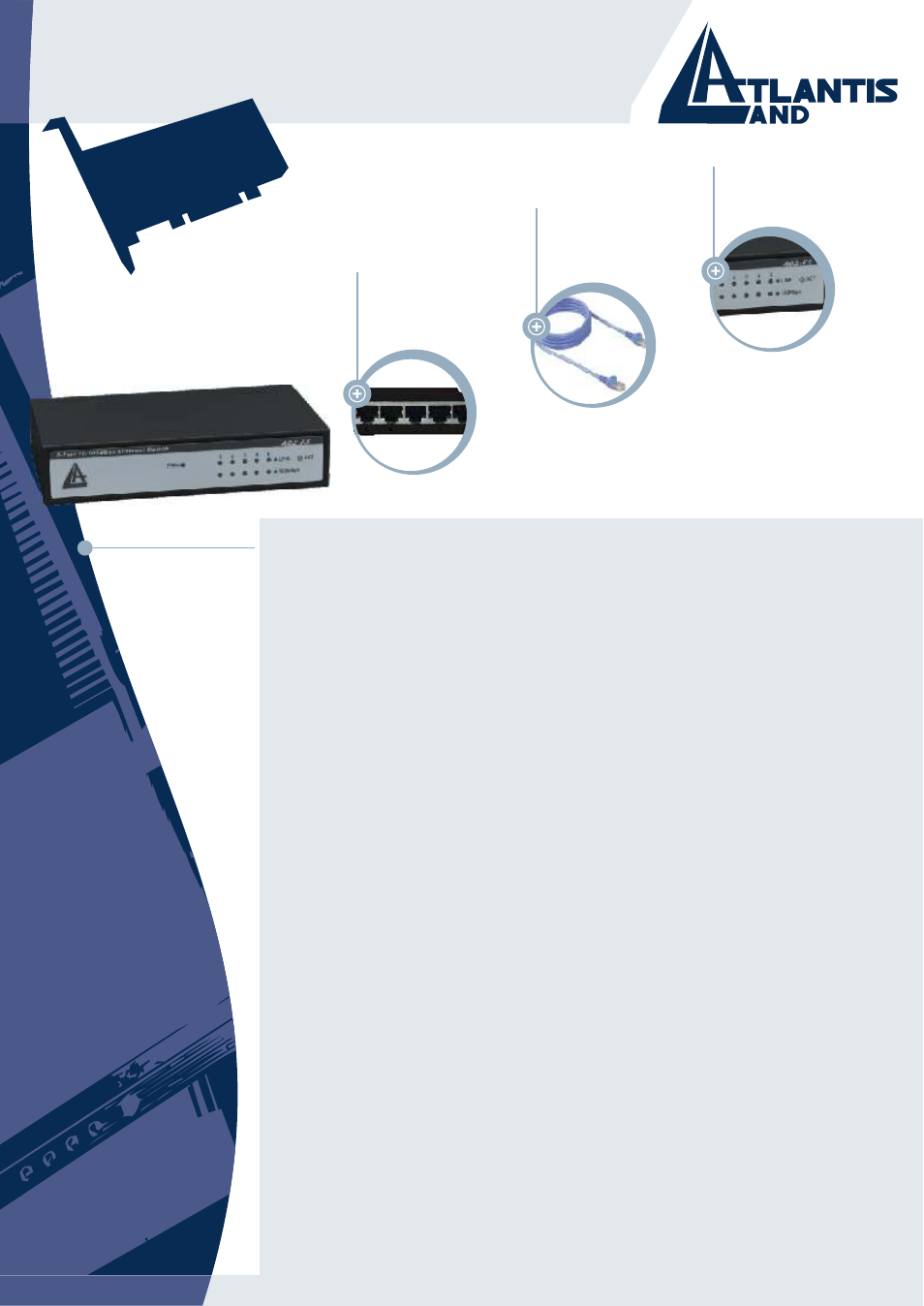 Fast ethernet layer 2 desktop switch, Networking, Where solutions begin | Technical features | Atlantis A02-F8 User Manual | Page 2 / 3