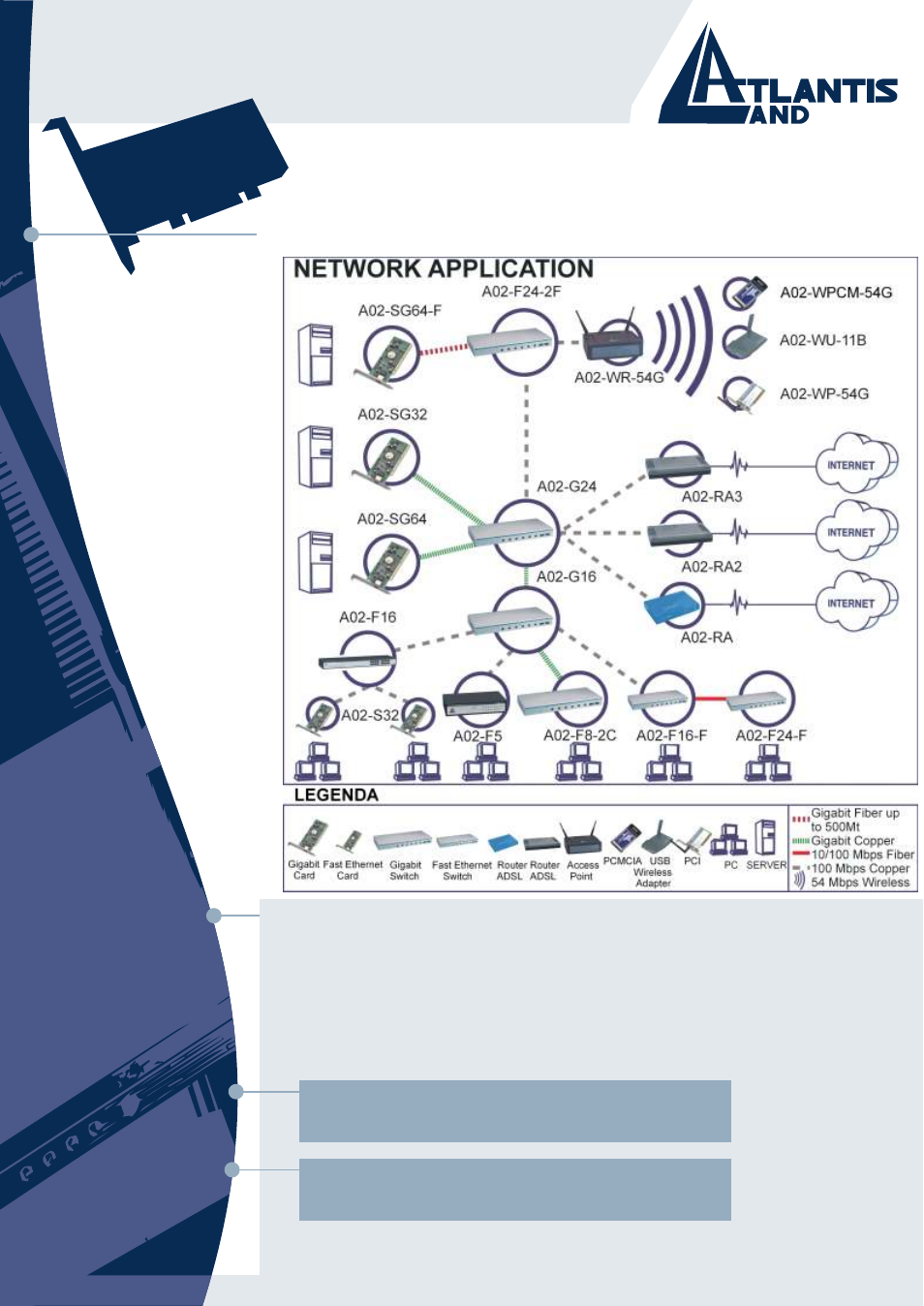 Fast ethernet layer 2 desktop switch, Networking, Warranty 3 years “on site | Network application | Atlantis A02-F8 User Manual | Page 3 / 3