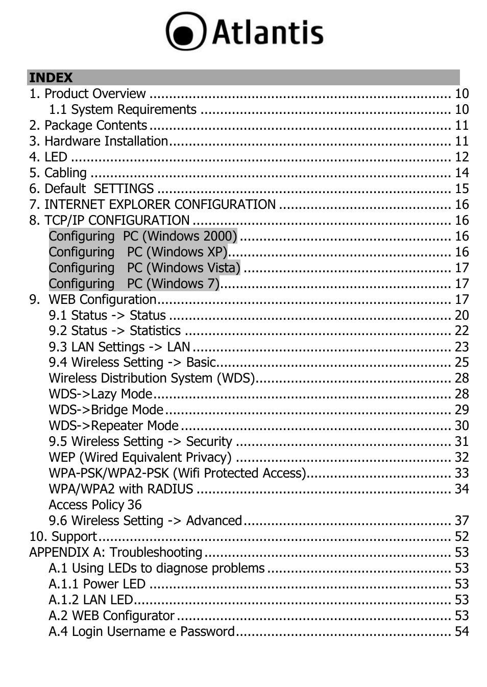 Atlantis A02-PL303-WN User Manual | Page 3 / 68
