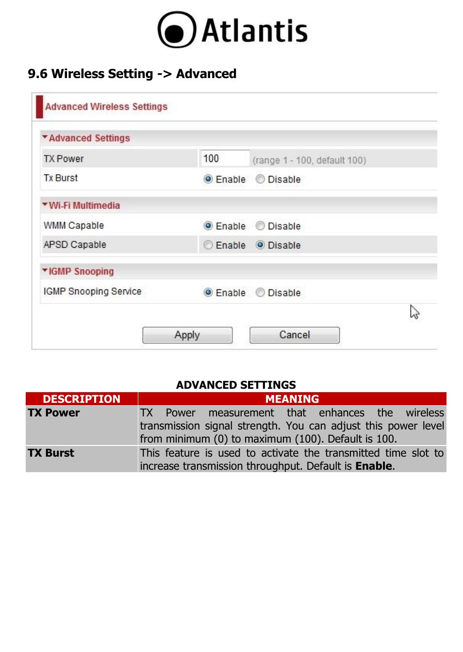 6 wireless setting -> advanced | Atlantis A02-PL303-WN User Manual | Page 37 / 68