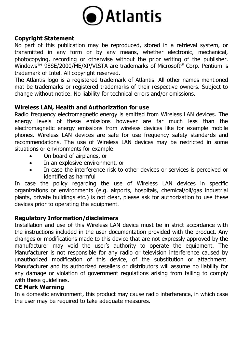 Atlantis A02-PL303-WN User Manual | Page 5 / 68