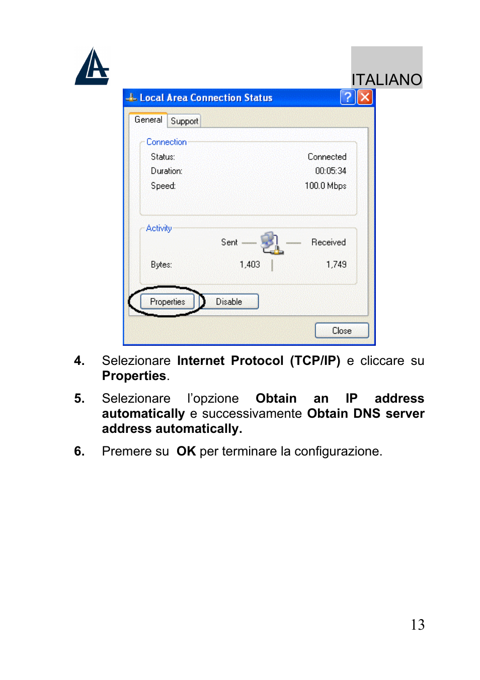 Italiano | Atlantis A02-RA241-W54 User Manual | Page 13 / 80