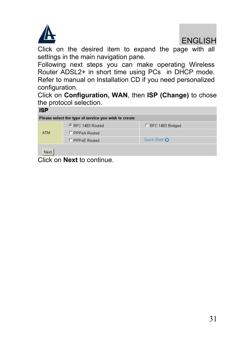 English | Atlantis A02-RA241-W54 User Manual | Page 31 / 80