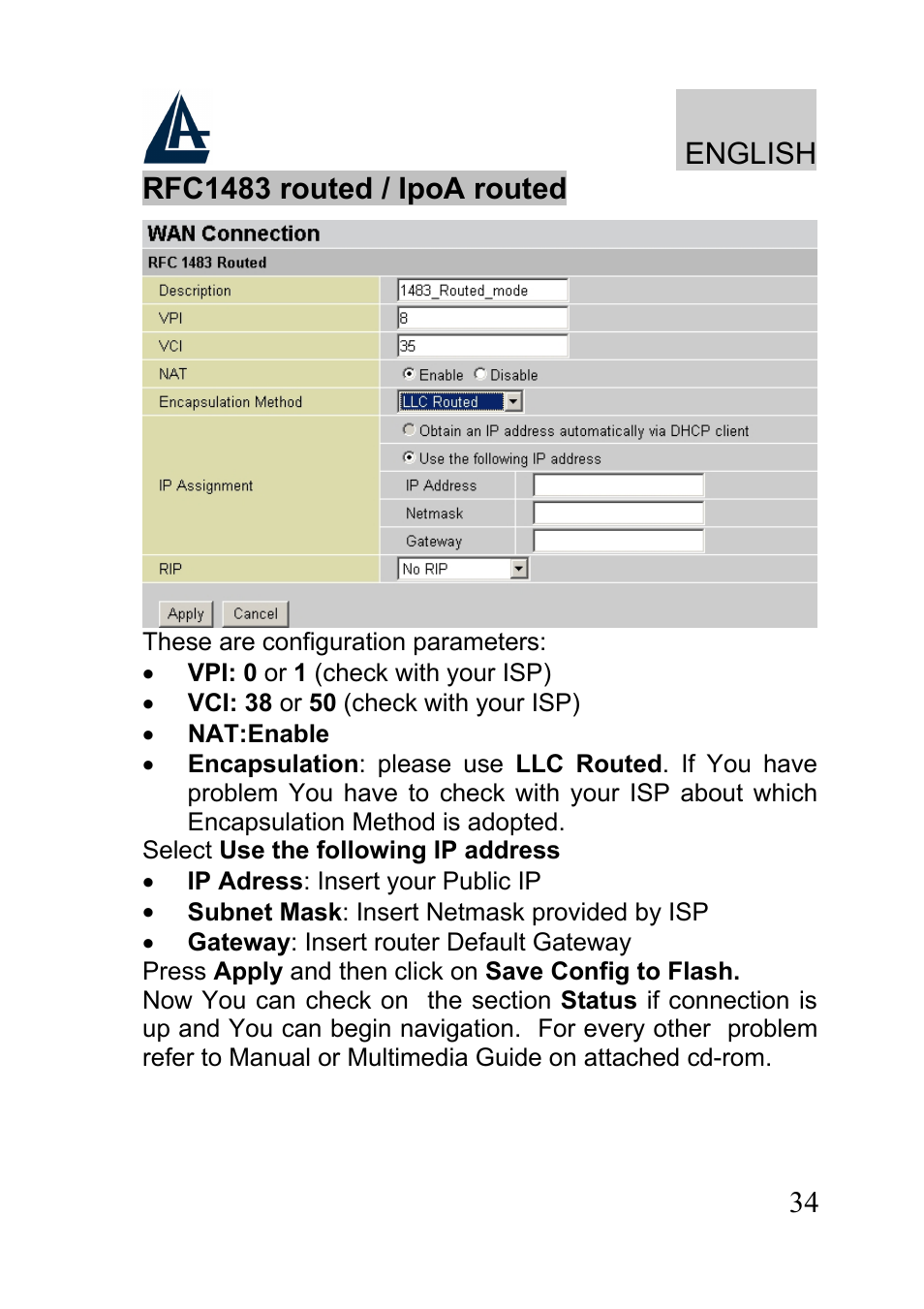 English | Atlantis A02-RA241-W54 User Manual | Page 34 / 80