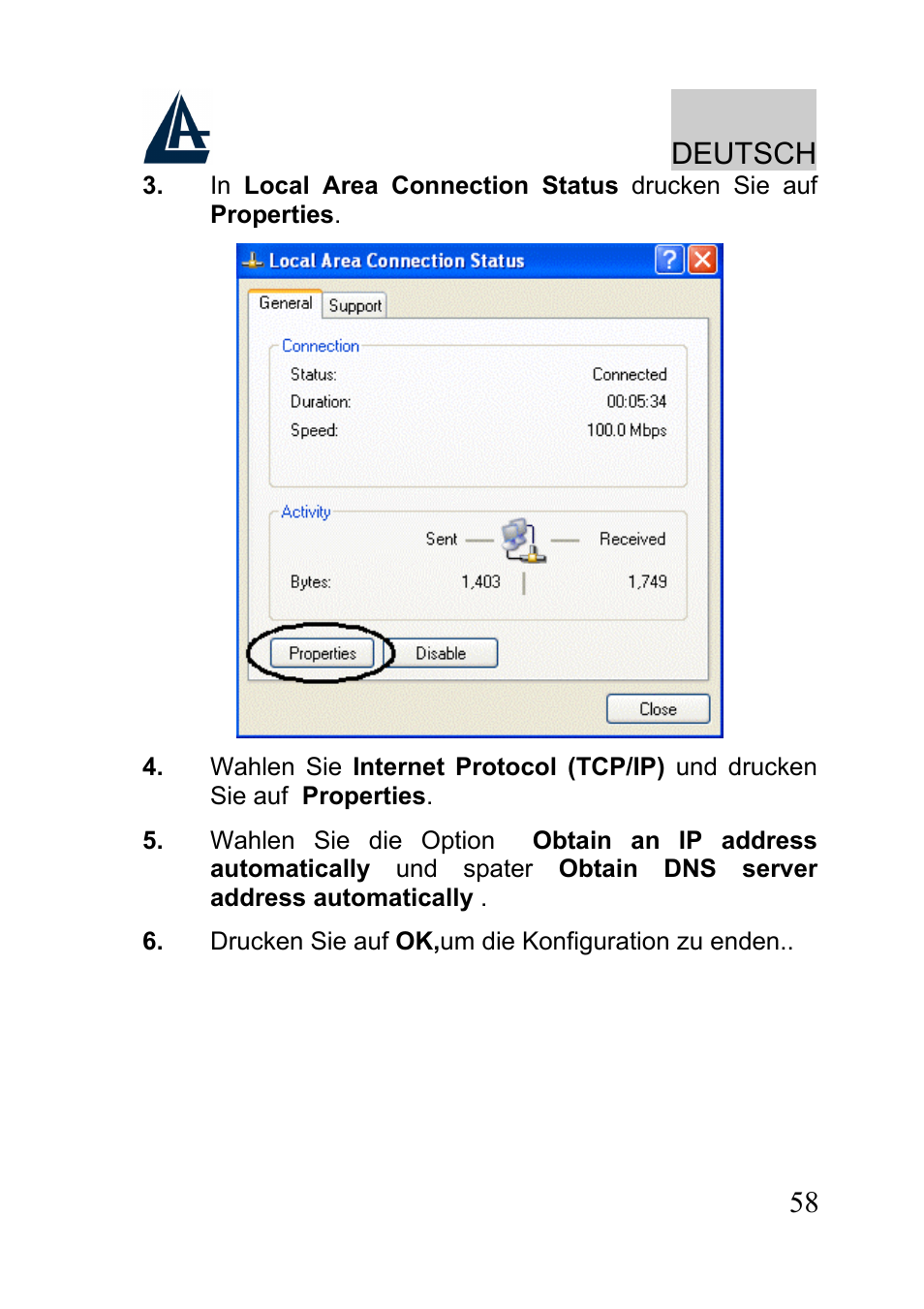 Deutsch | Atlantis A02-RA241-W54 User Manual | Page 58 / 80