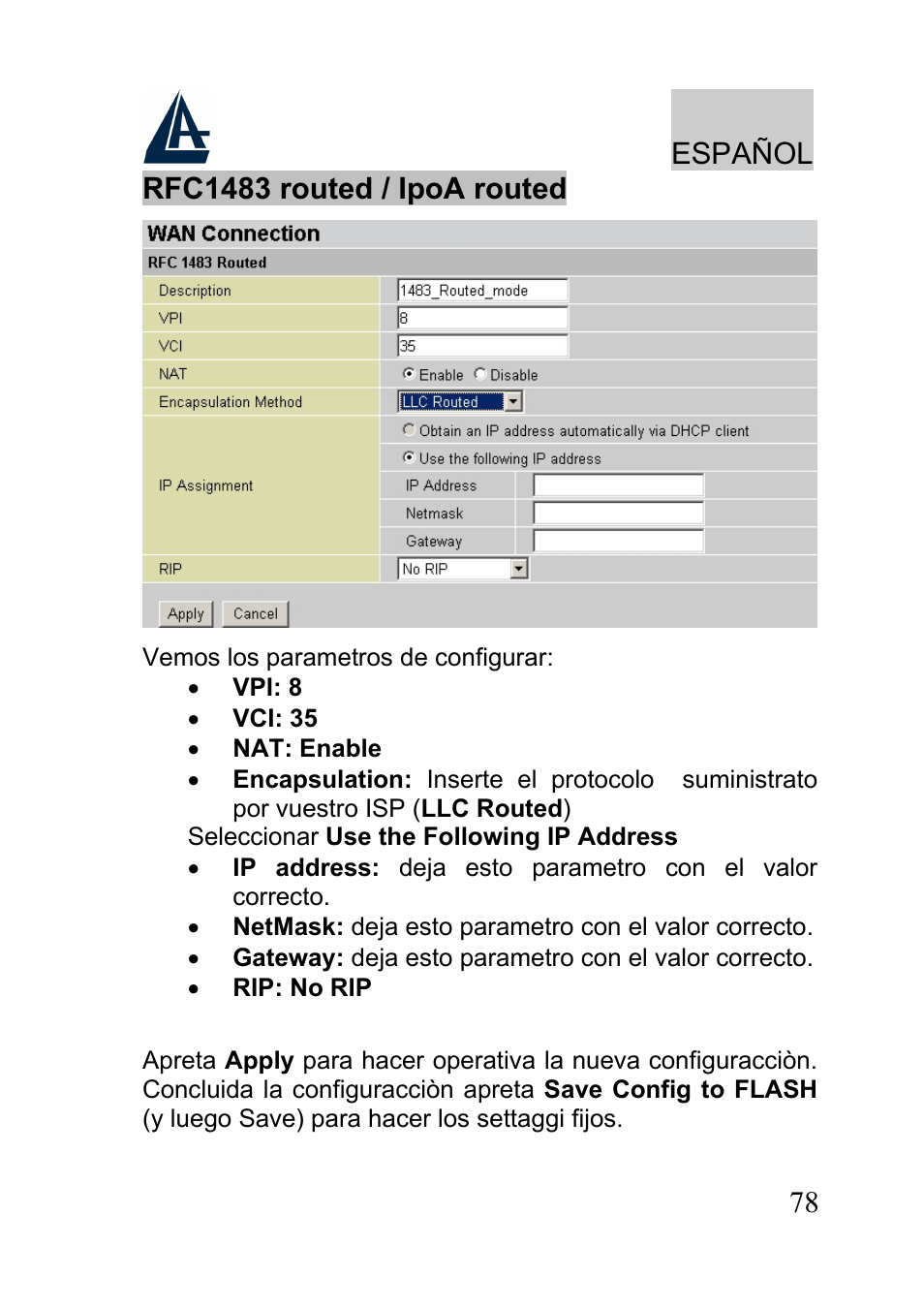 Español | Atlantis A02-RA241-W54 User Manual | Page 78 / 80