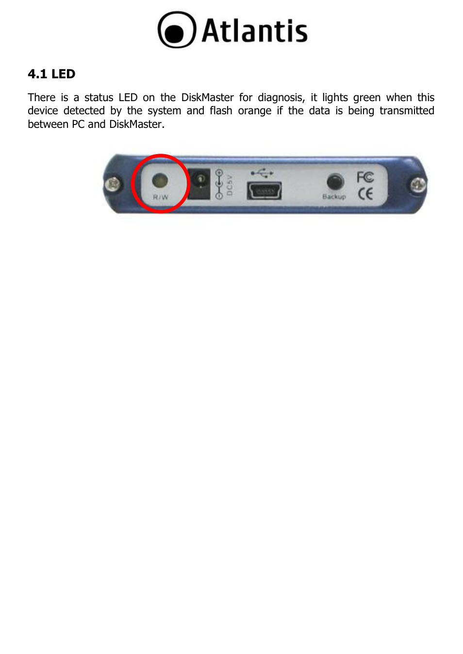 1 led | Atlantis DISKMASTER HDE 103 User Manual | Page 16 / 37