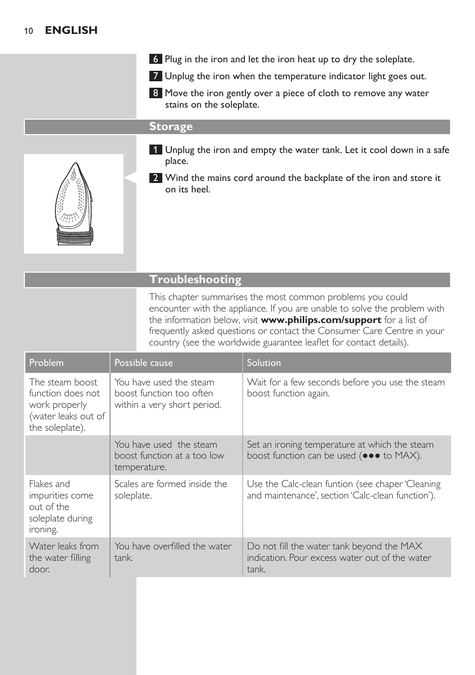 Philips Azur Performer Fer vapeur User Manual | Page 10 / 31