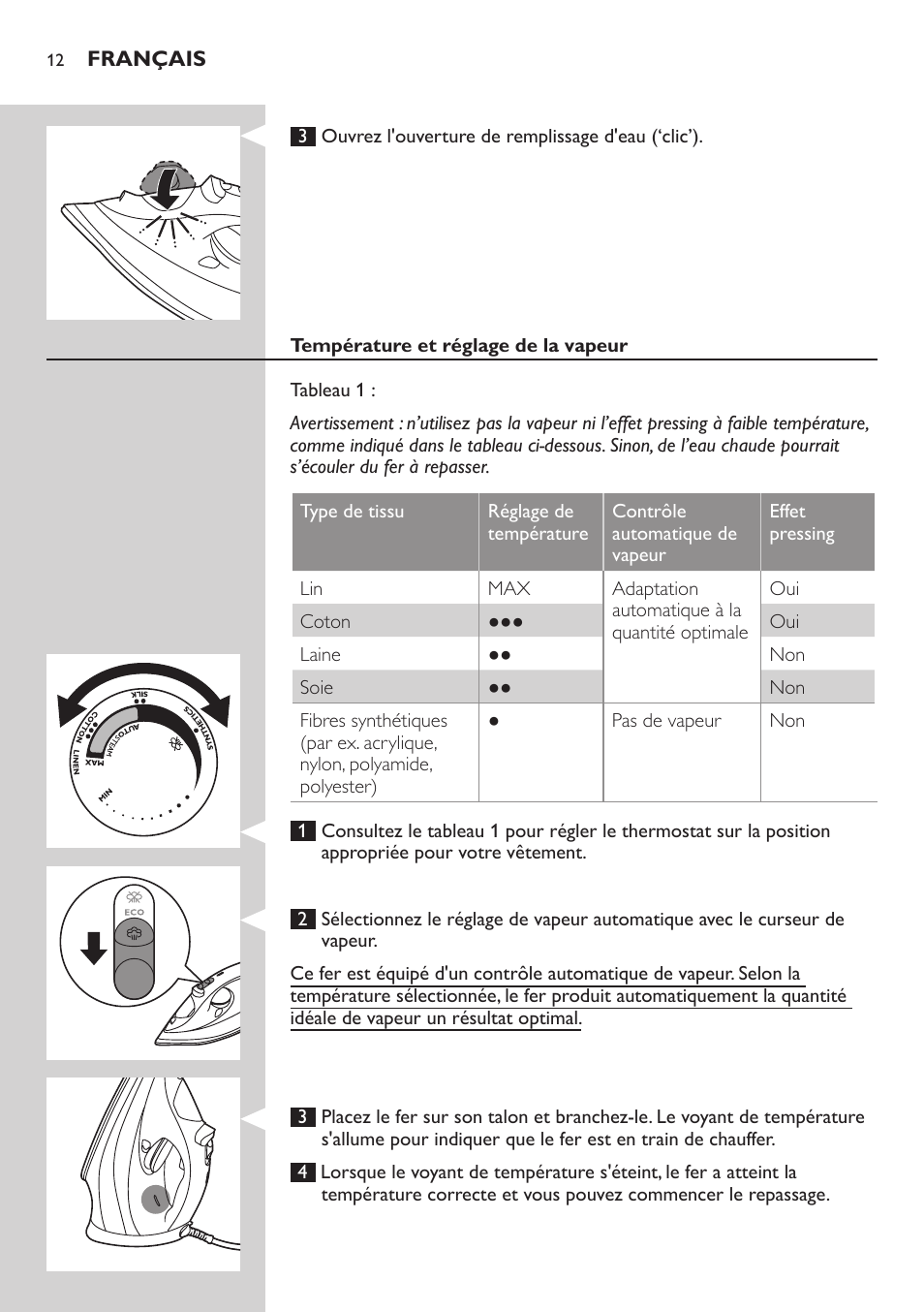 Philips Azur Performer Fer vapeur User Manual | Page 12 / 31